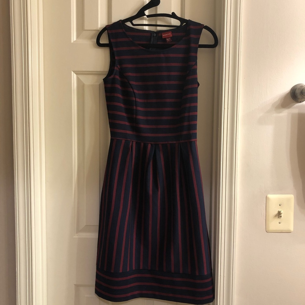 Merona Maroon/Navy Striped Dress